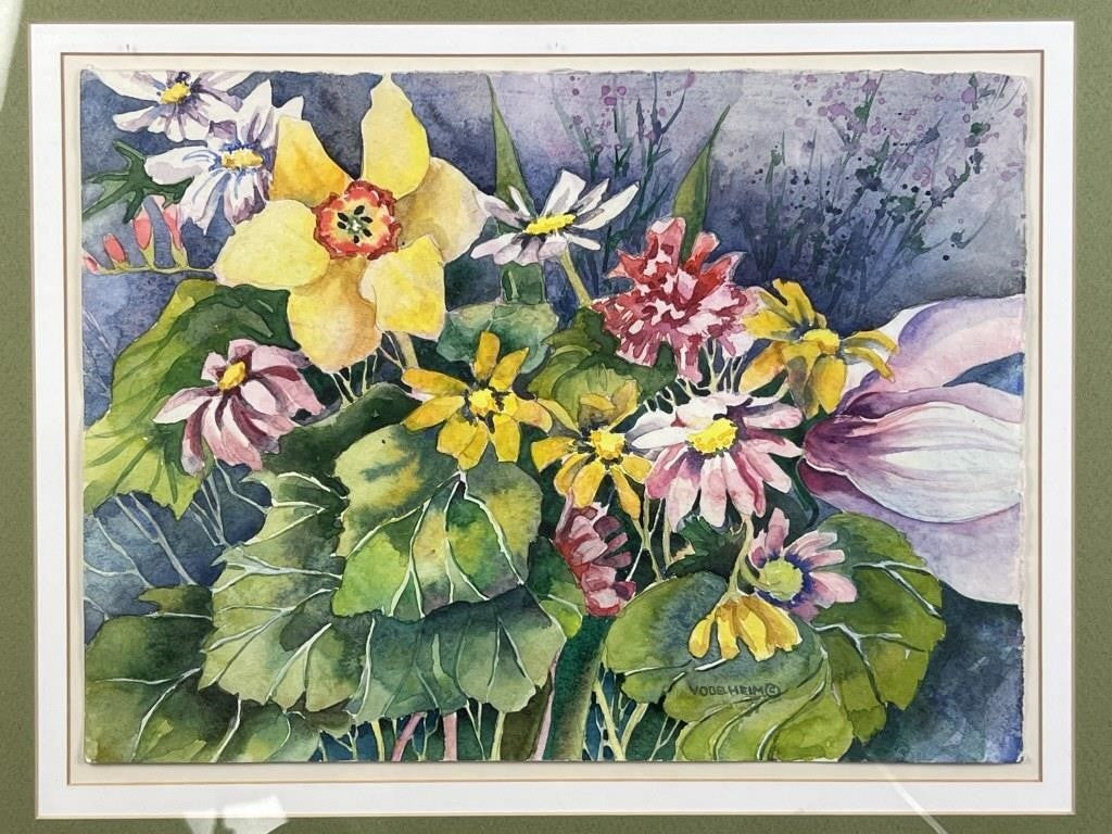 Donna M. Vogelheim Mixed Bouquet Watercolor Painting