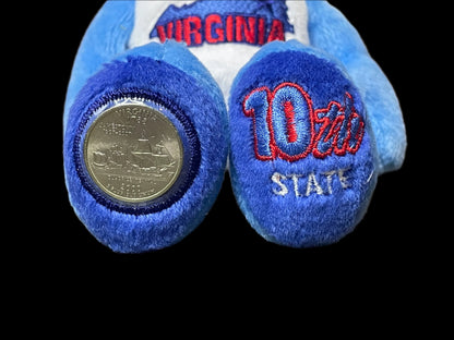 2000 Limited Treasures Virginia State Quarter Coin Bean Bear Plush