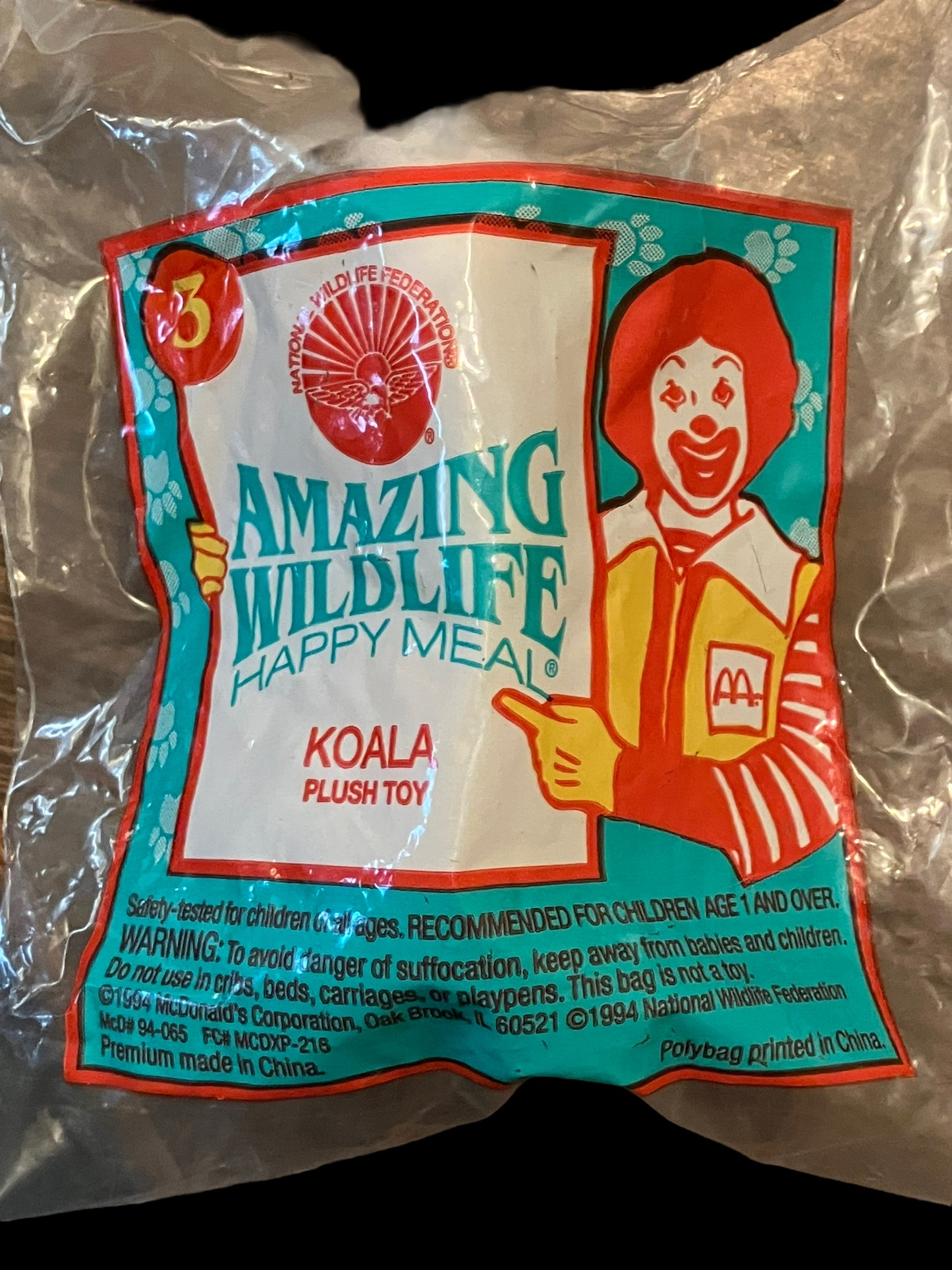 1994 Amazing Wildlife Koala McDonald's Happy Meal Toy