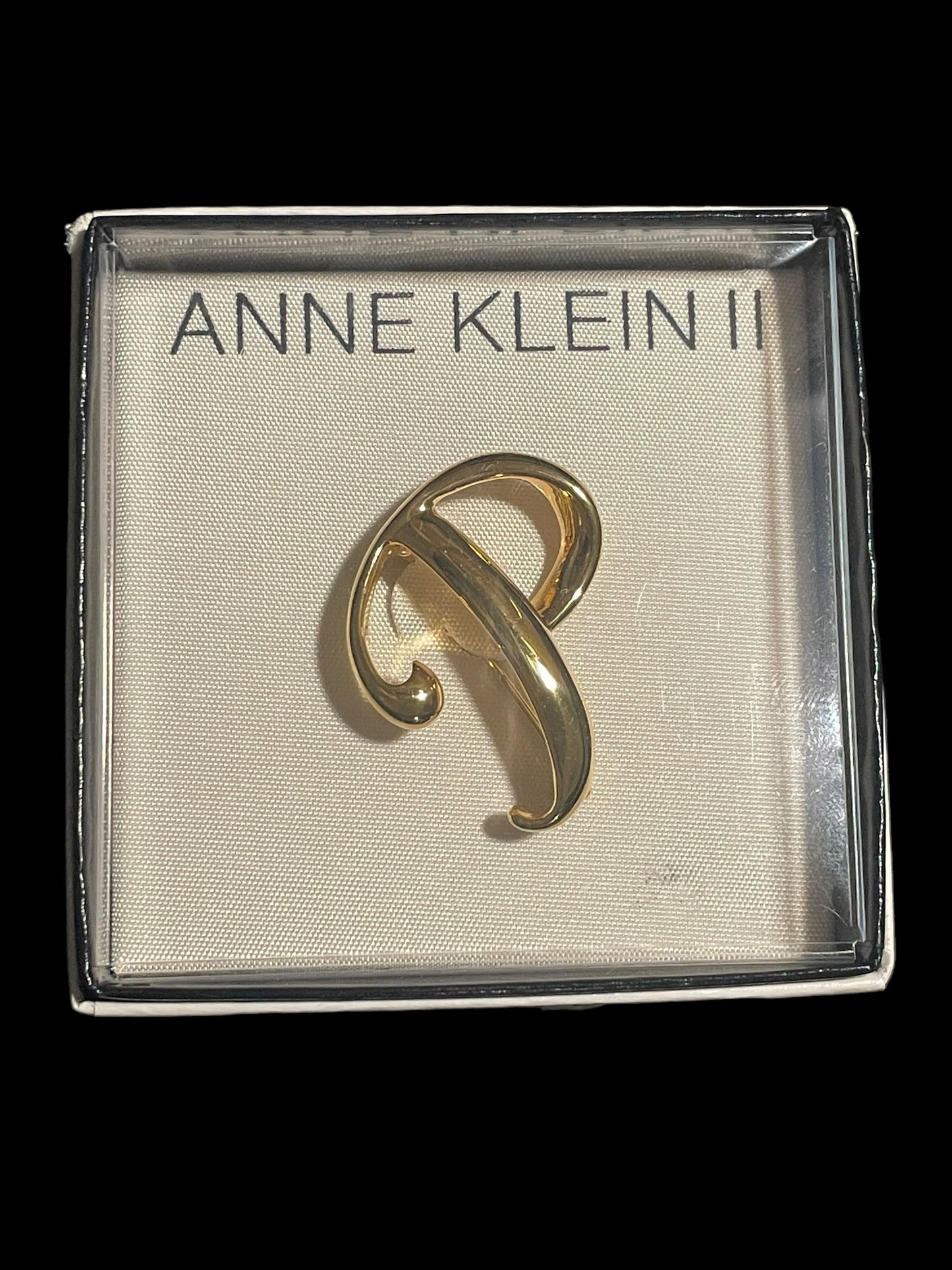 Vintage Anne Klein II Gold Tone Monogram P Brooch