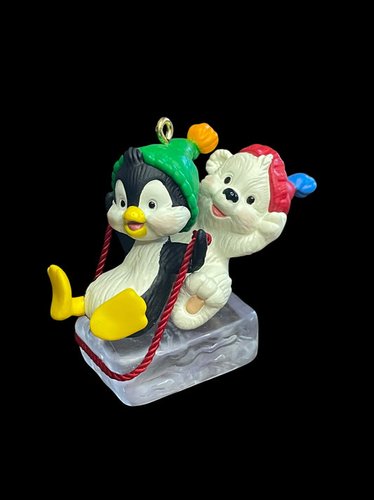 1999 Hallmark Keepsake Ornament Sleddin' Buddies