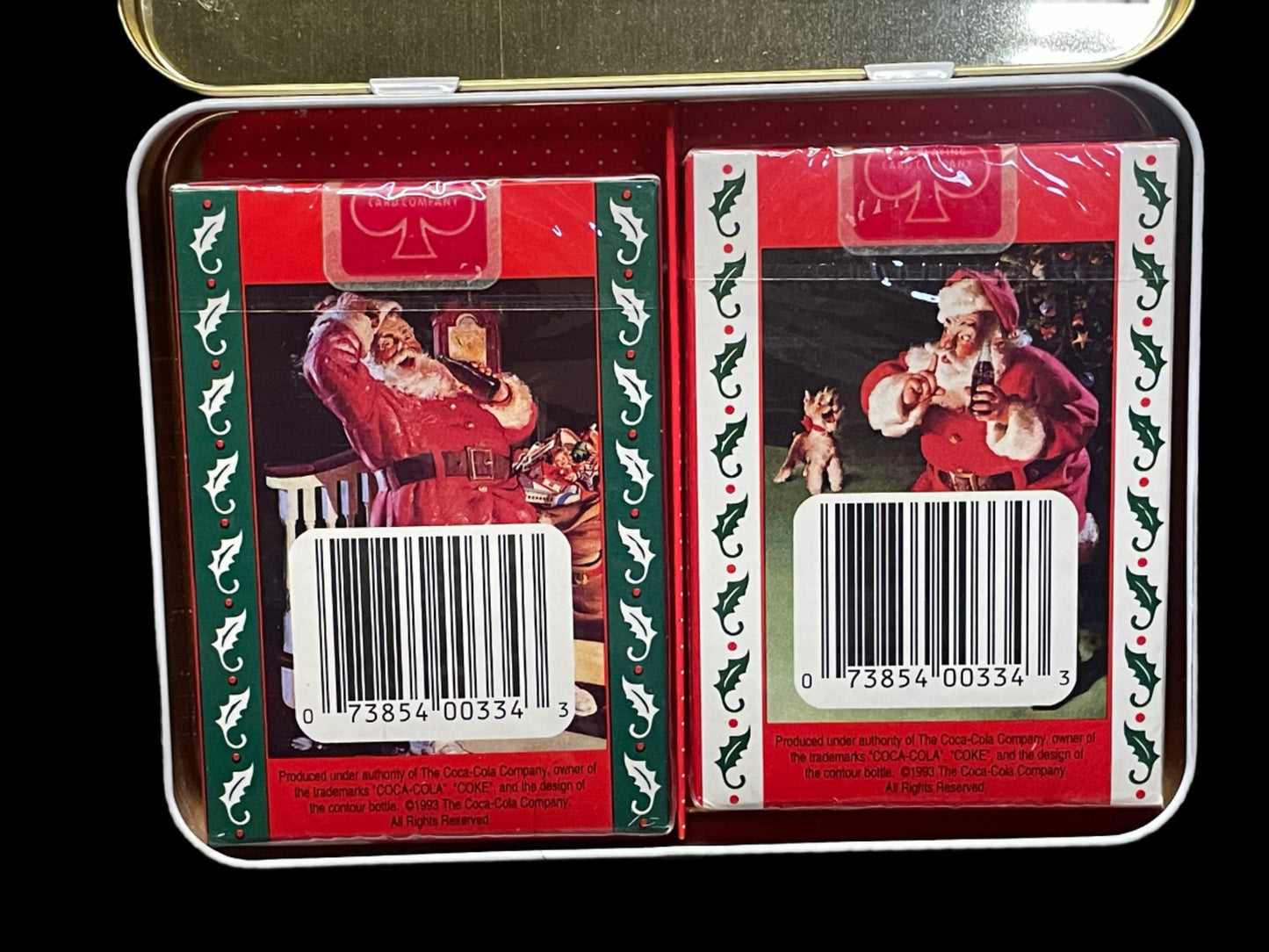 1993 Christmas Holiday Limited Edition 2 Deck of Coca-Cola Playing Cards