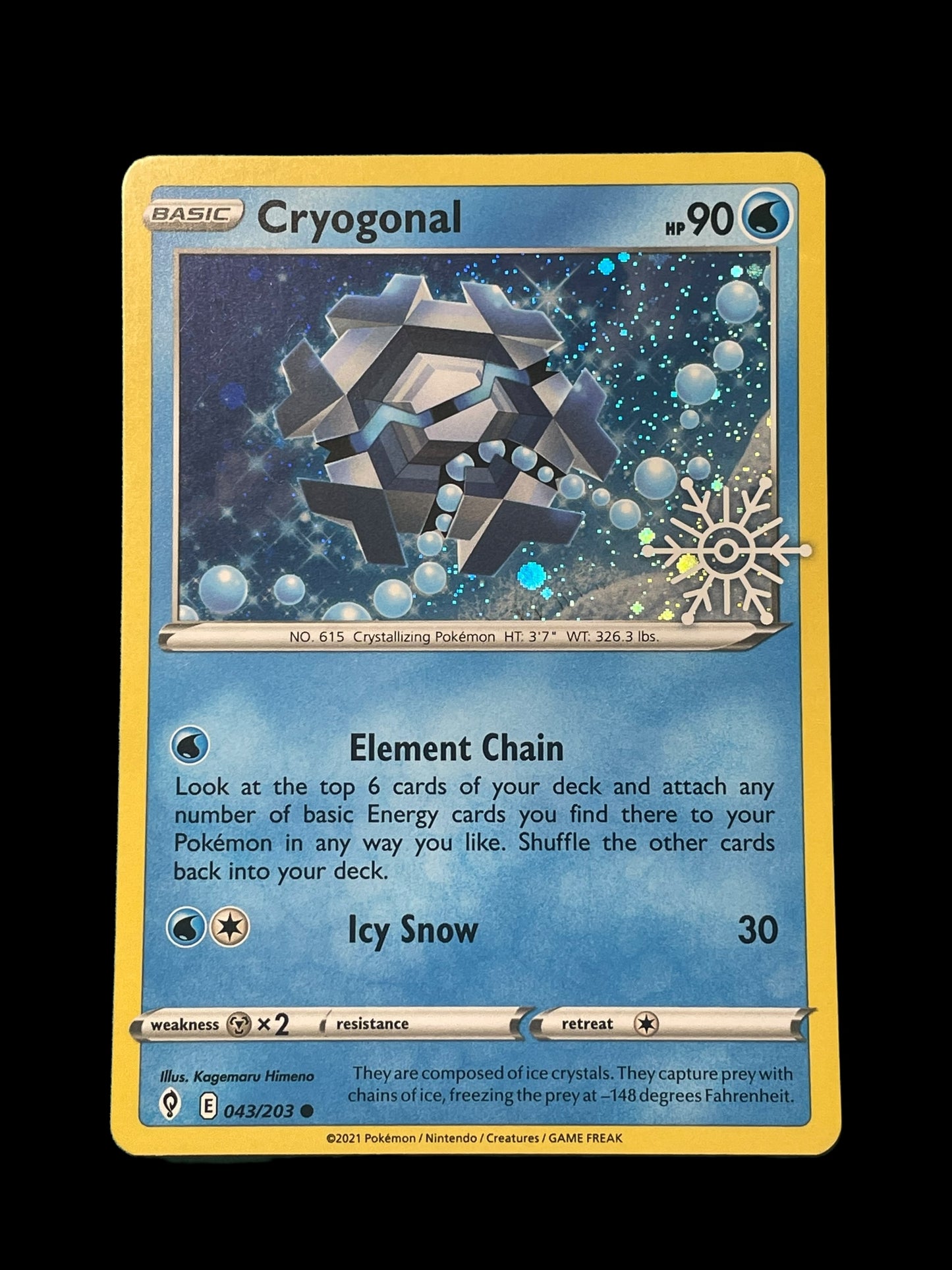 Cryogonal Snowflake Stamp #43 Pokemon Evolving Skies Graded MINT 9