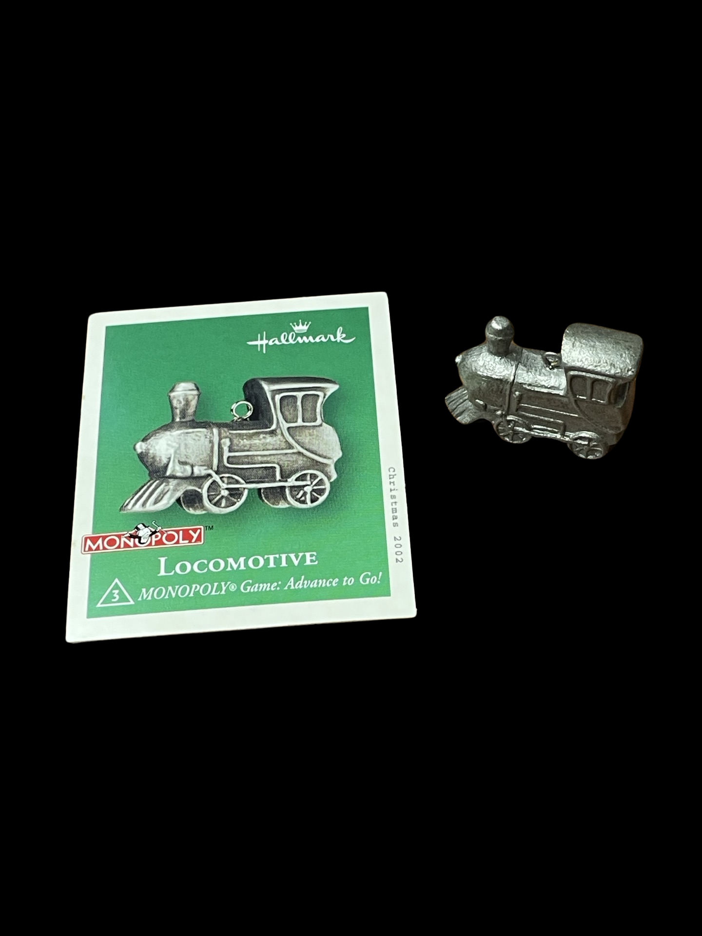 2002 Hallmark Keepsake Ornament Locomotive, Monopoly, Miniature