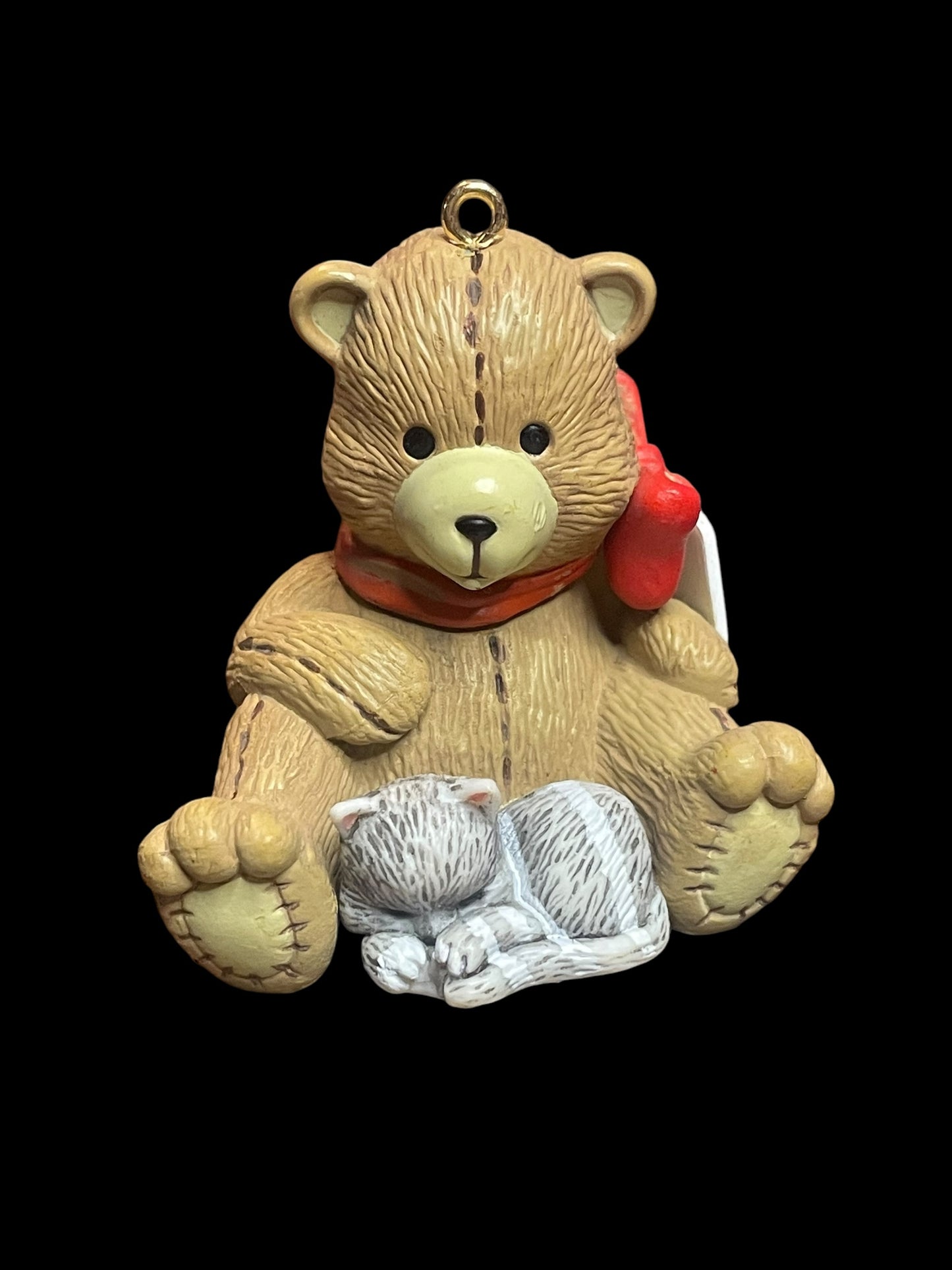 1993 Longs Drug Limited Edition 1995 Christmas Friends #4 Teddy Bear & Cat Ornament