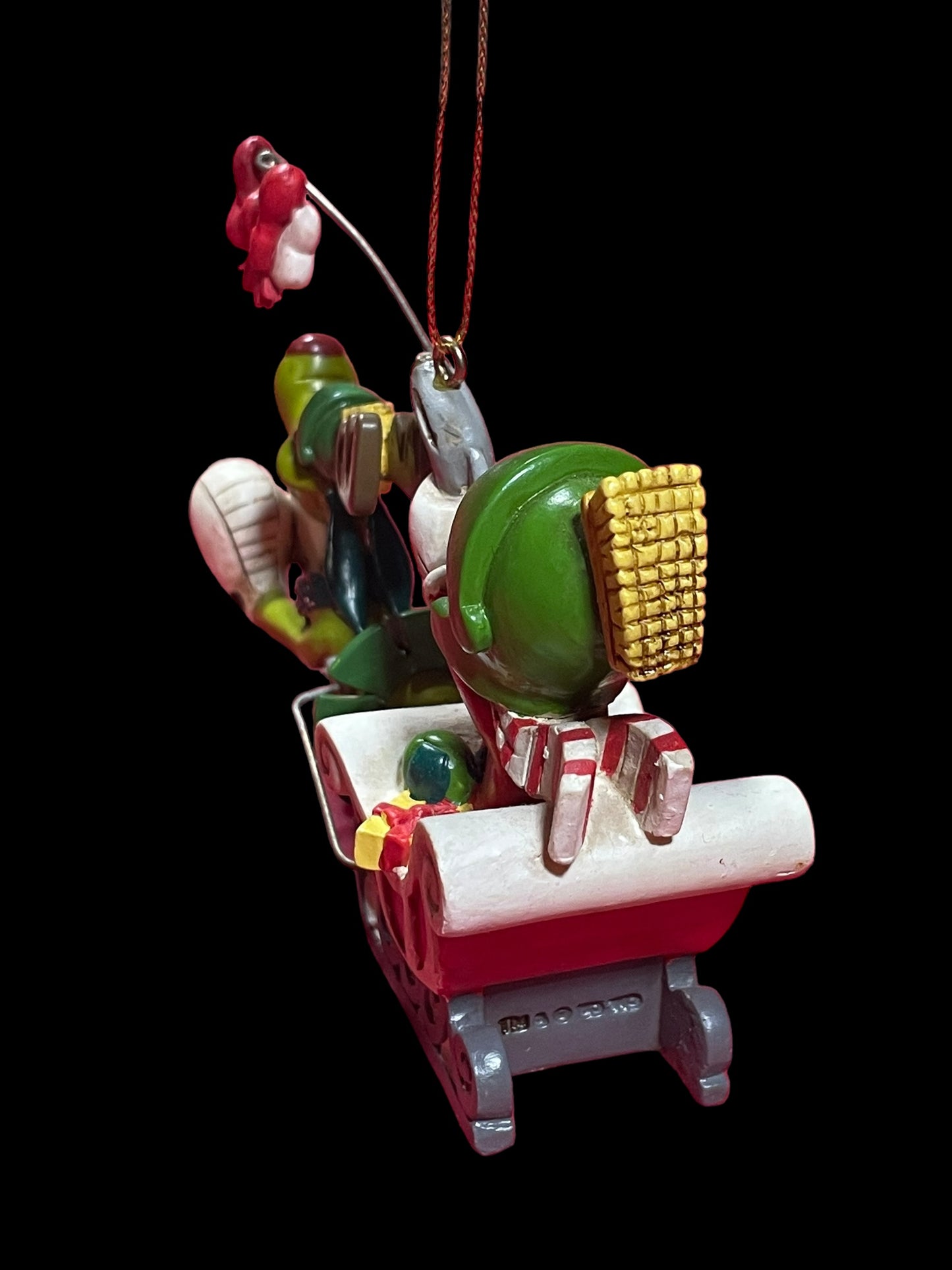 Rare 1995 Warner Bros Marvin The Martian & K9 Sleigh Ornament