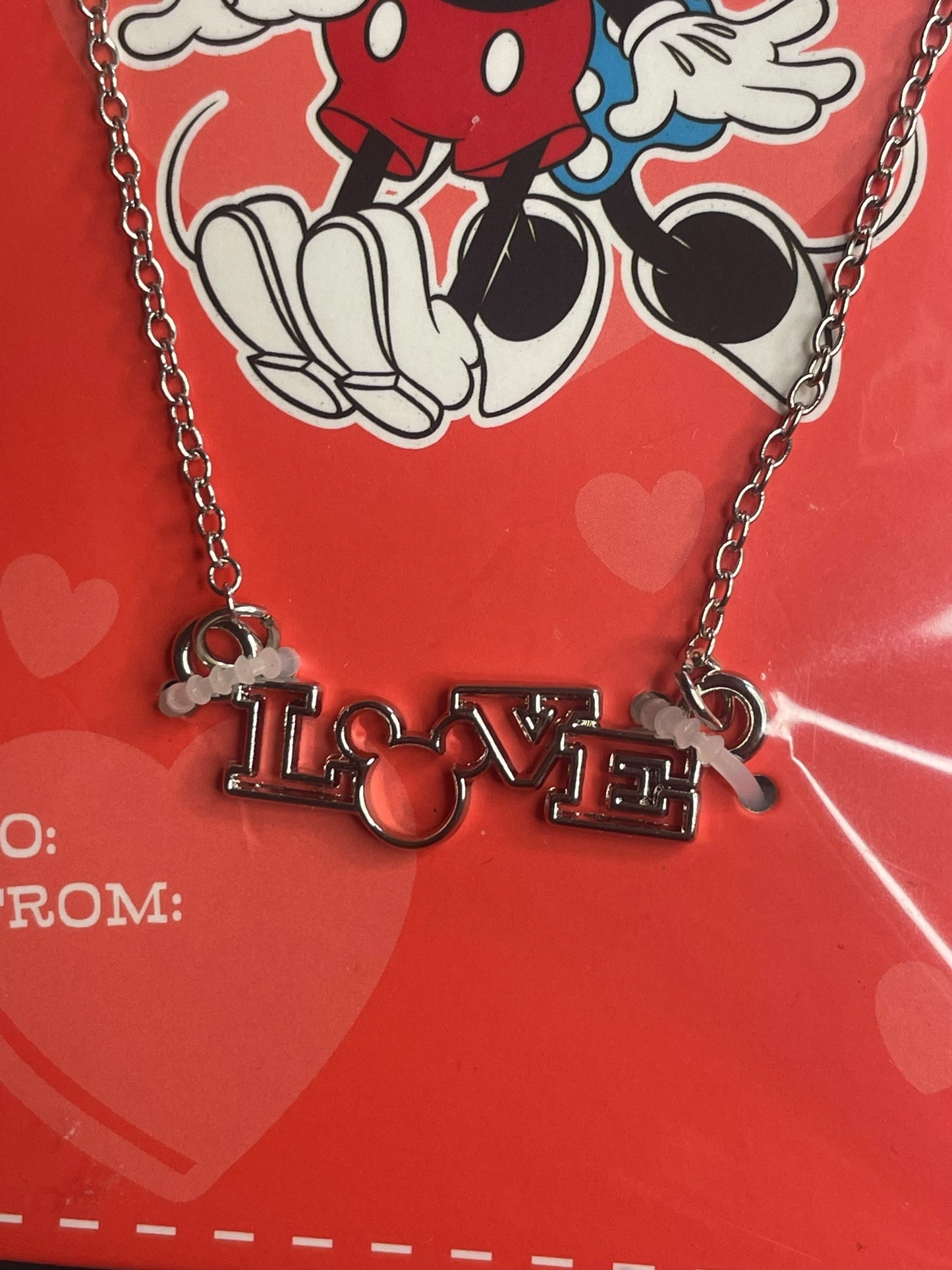 Disney Mickey and Minnie Mouse Love Pendant Necklace