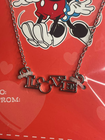 Disney Mickey and Minnie Mouse Love Pendant Necklace