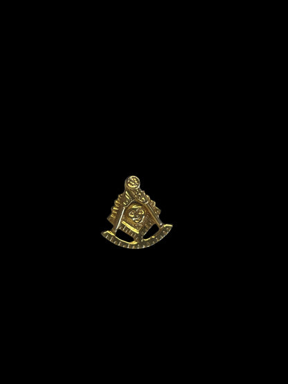 Mens Gold Tone Freemason Masonic Lodge Mini Tie Pin Vintage