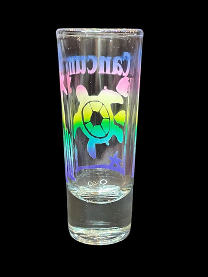 Cancun Rainbow Turtle Tall Shot Glass