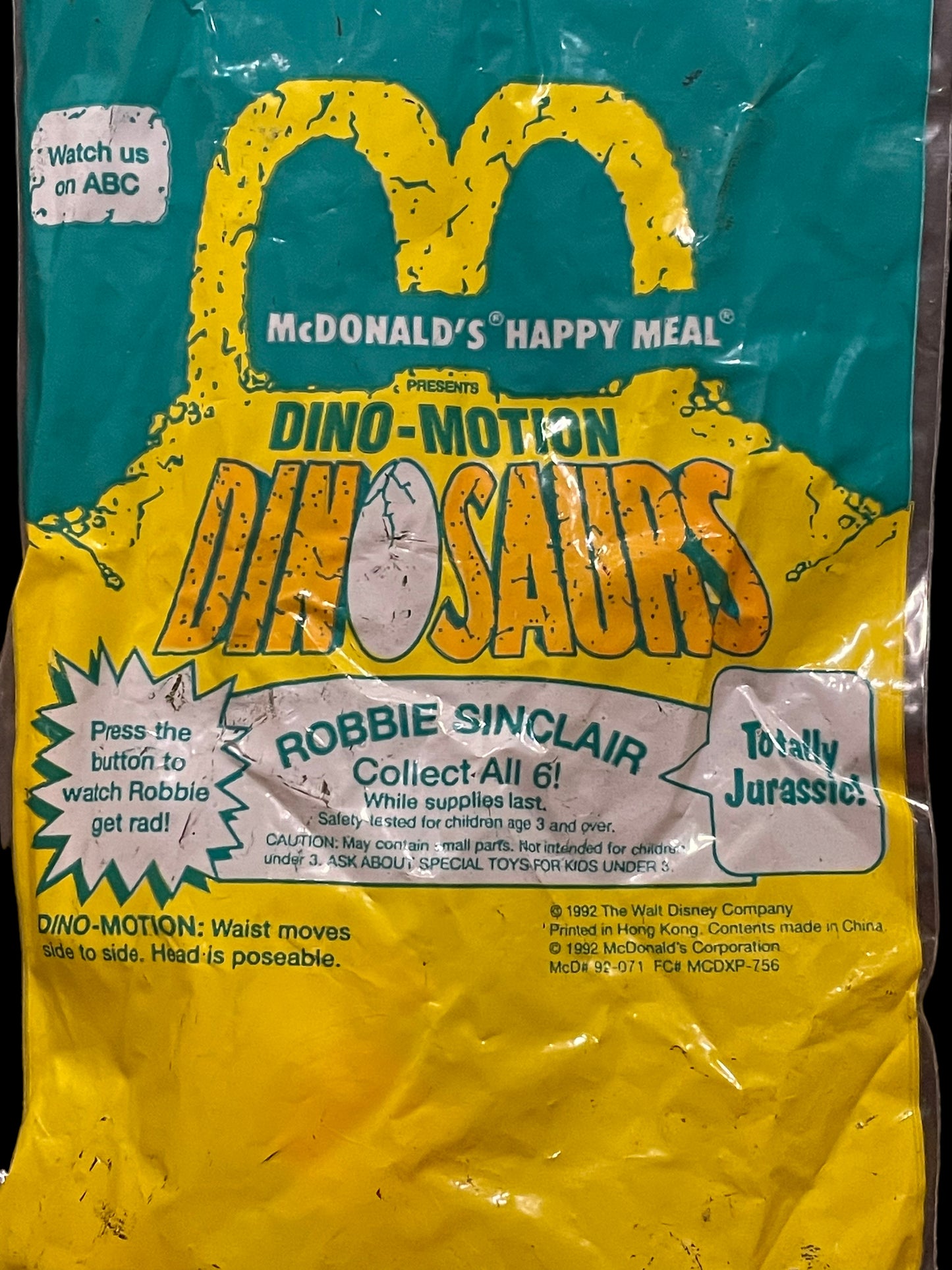 1993 Dinosaur Complete Set w/ U3 McDonald's Happy Meal Toy