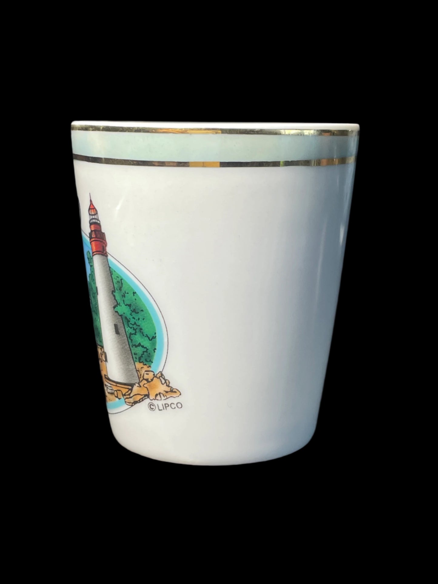 Lipco Ohio Gold Rim Ceramic Souvenir Shot Glass