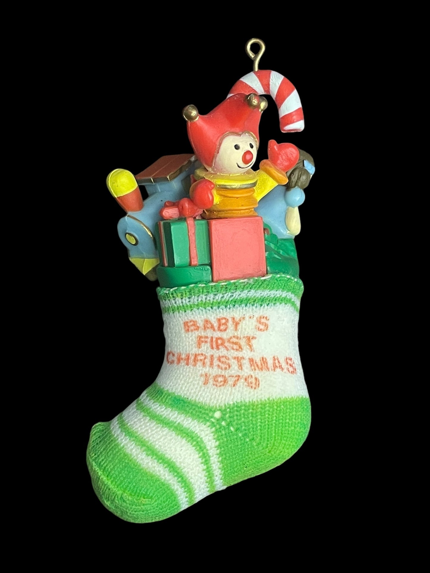 1979 Hallmark Keepsake Ornament Baby's First Christmas A Well Stocked Stocking