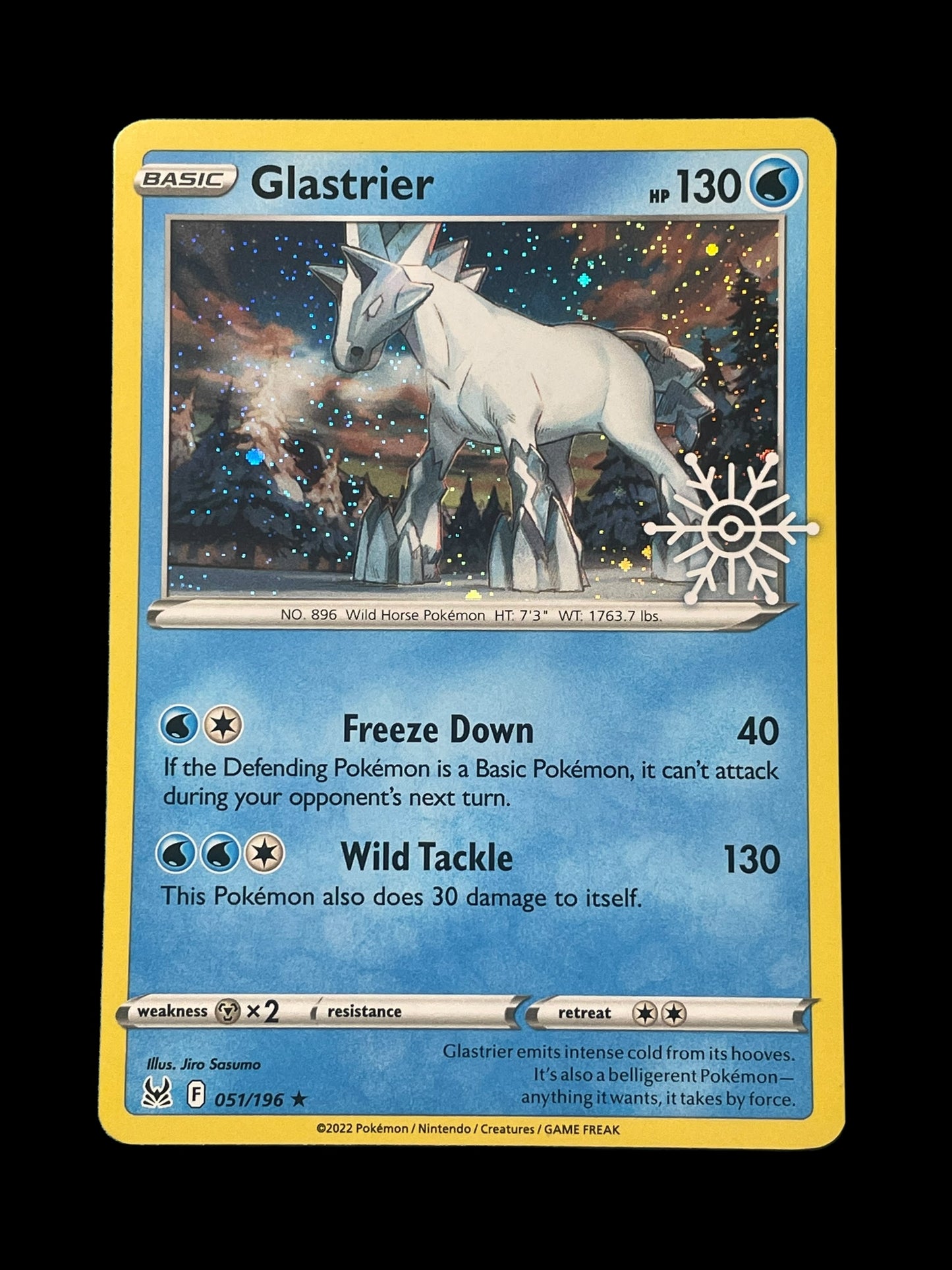 Glastrier Snowflake Stamp #51 Pokemon Lost Origin Graded MINT 9