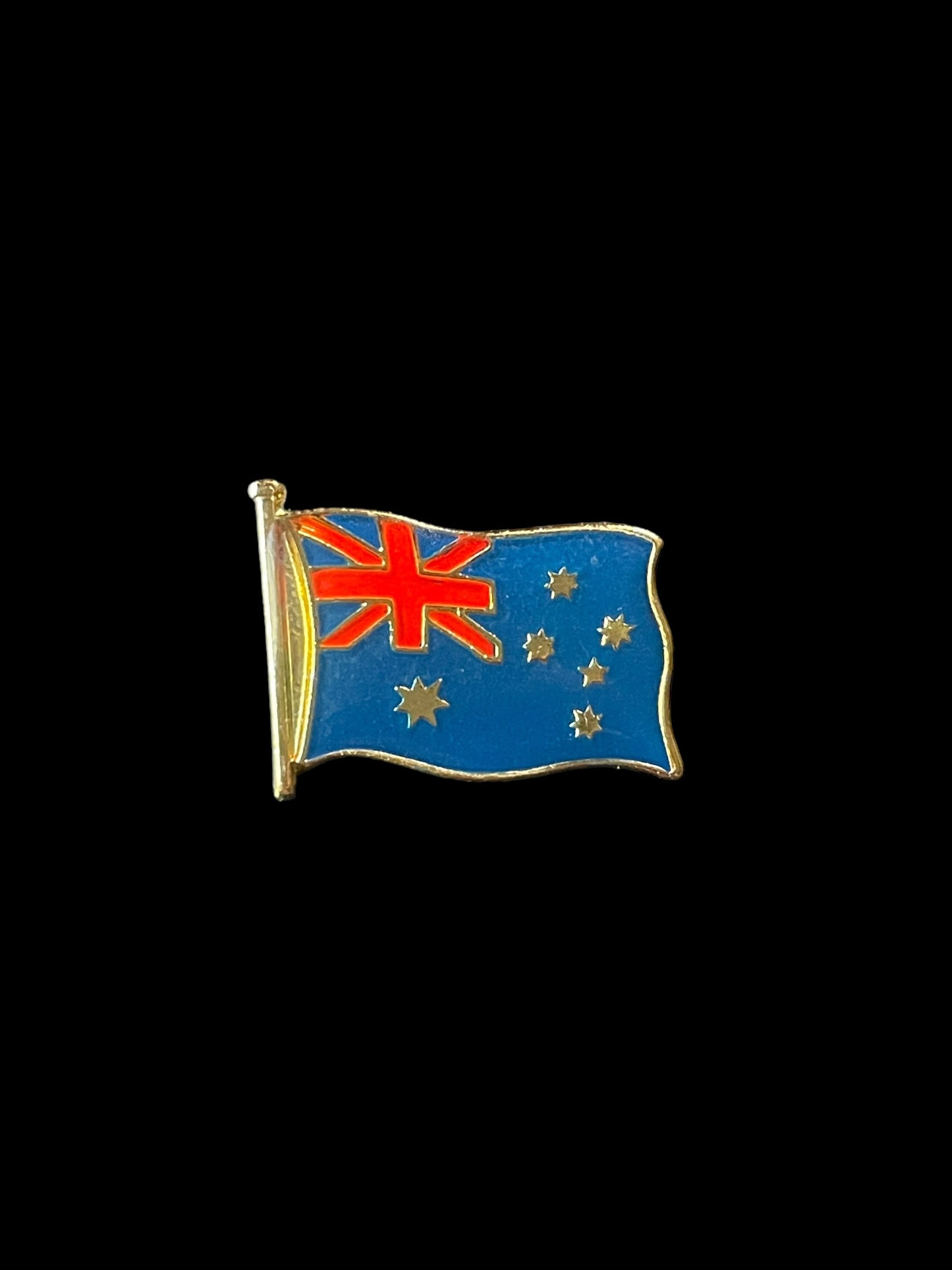 Gold Tone Australian Flag Enamel Brooch Pin