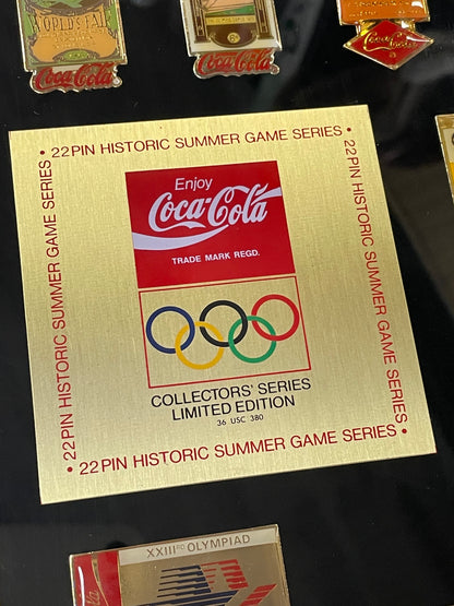 1990 Coca Cola Olympic Complete Set 22 Historic Summer Game Pins