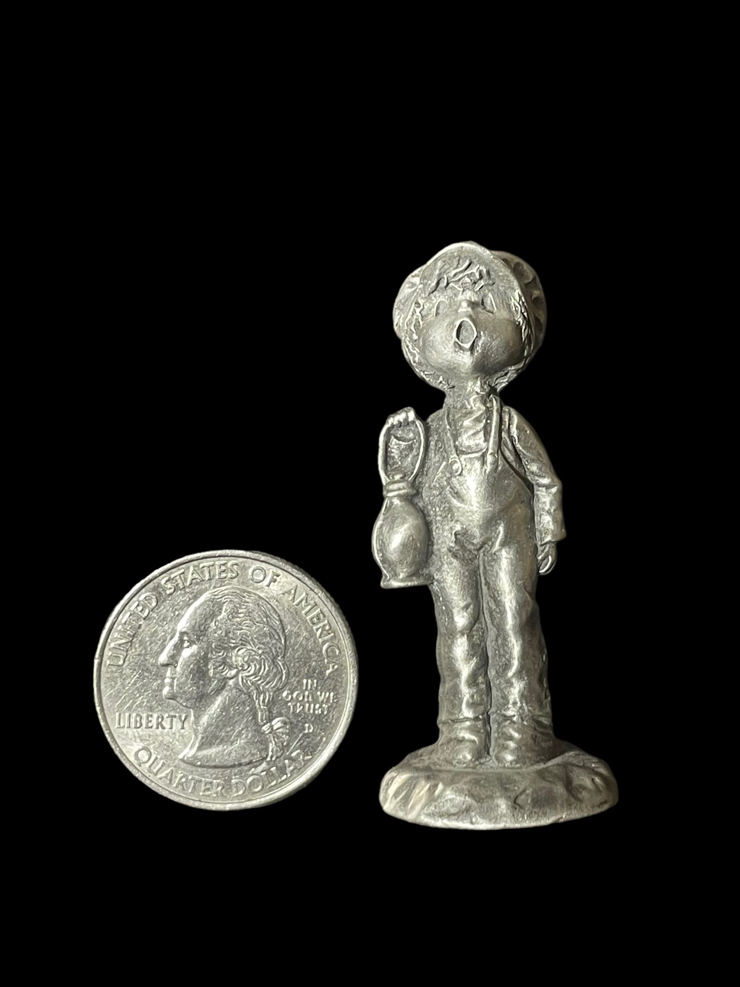 1980 Hallmark Little Gallery Fine Pewter Train Conductor Boy Mini Figurine