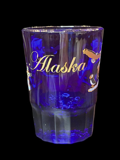 Alaska State Cobalt Blue Shot Glass