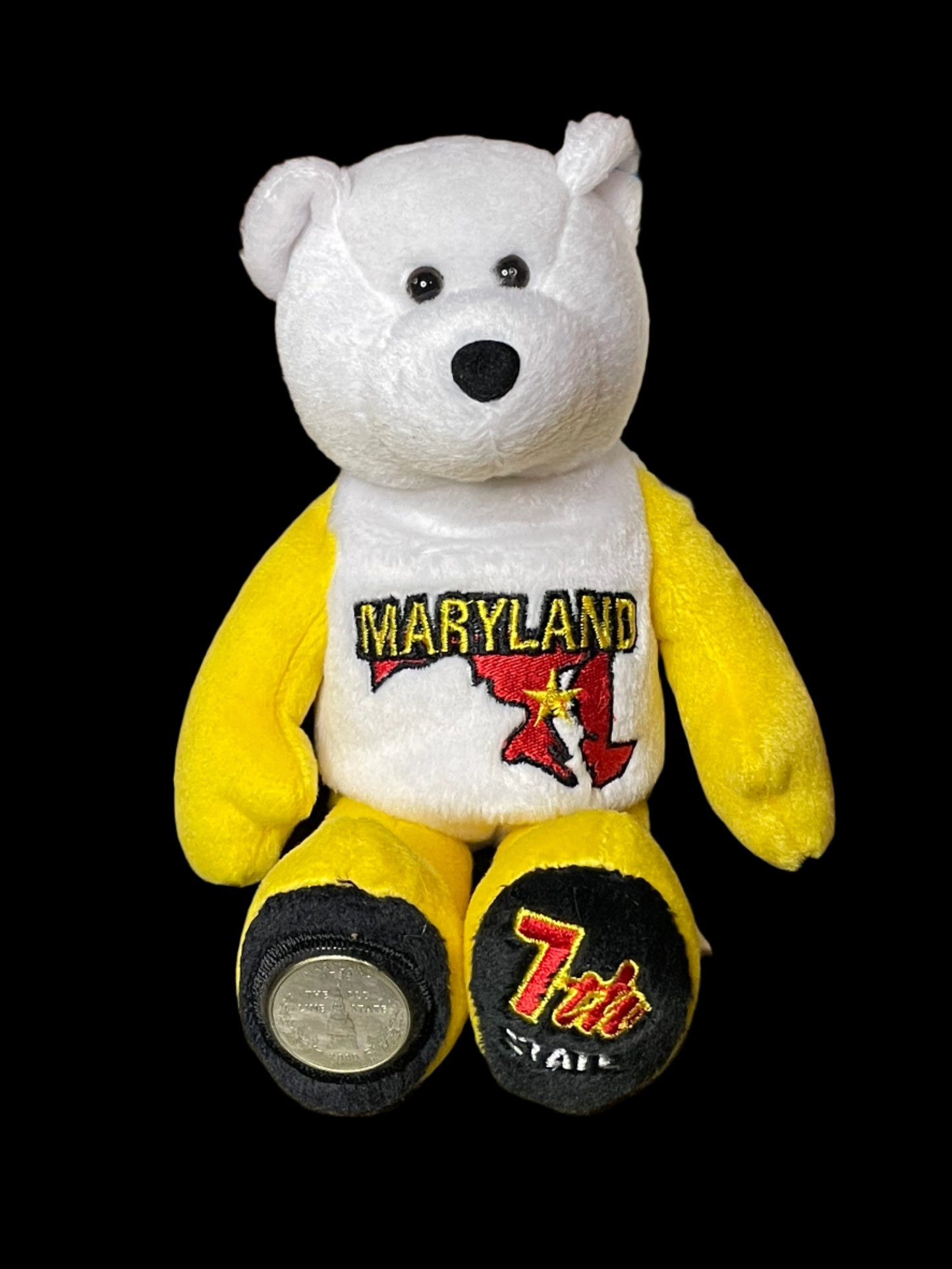 2000 Limited Treasures Maryland State Quarter Coin Bean Bear Plush