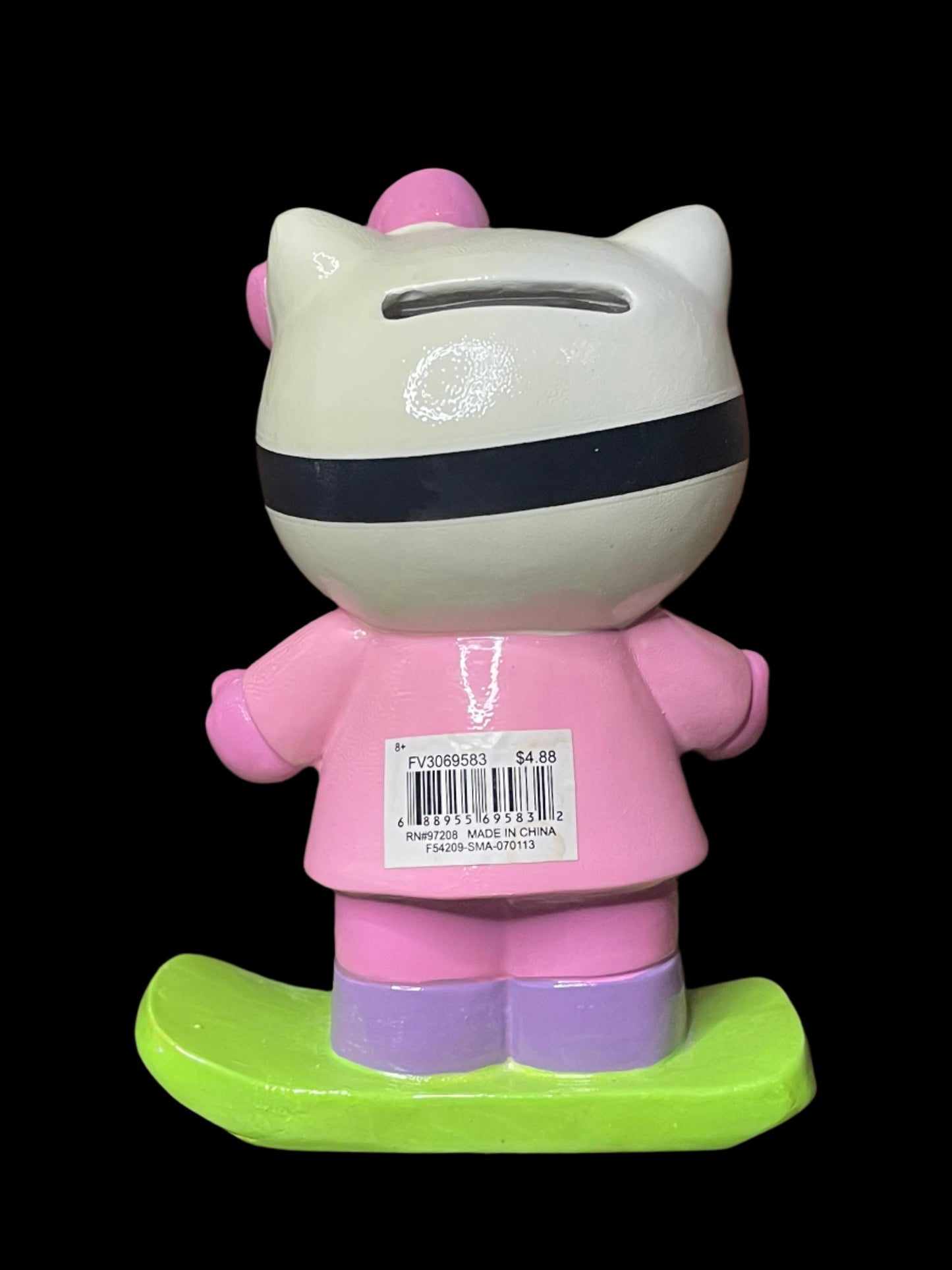 2013 Sanrio Hello Kitty Snowboarder Collectible Ceramic Piggy Bank