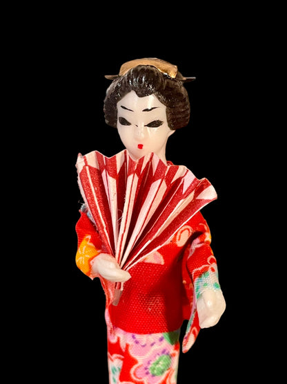 Japanese Geisha Figurine Set of 3 Made in Japan