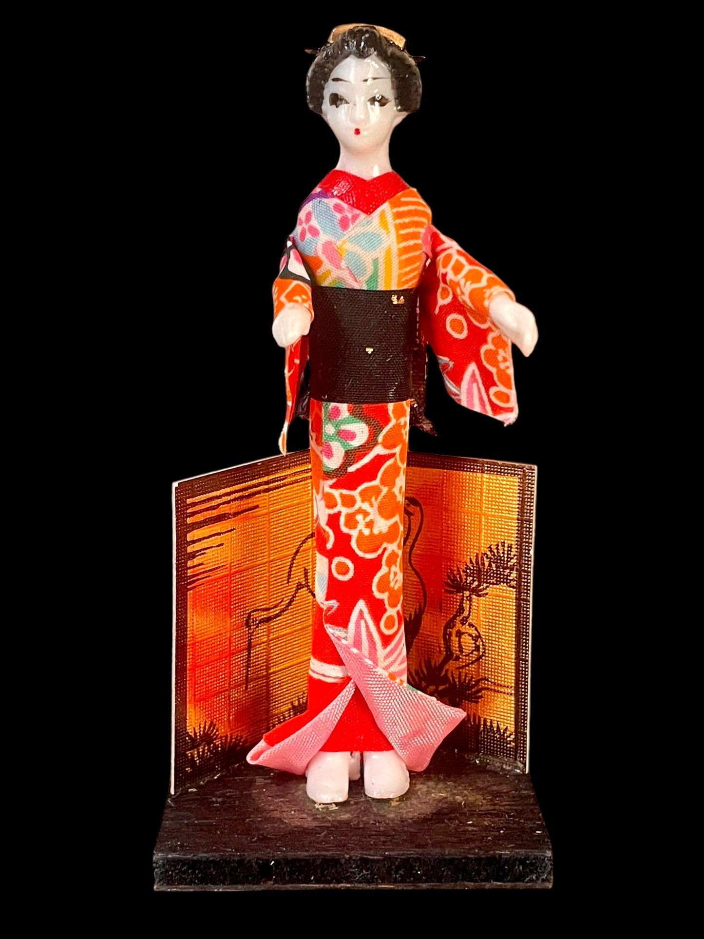 Japanese Geisha Figurine Set of 3 Made in Japan