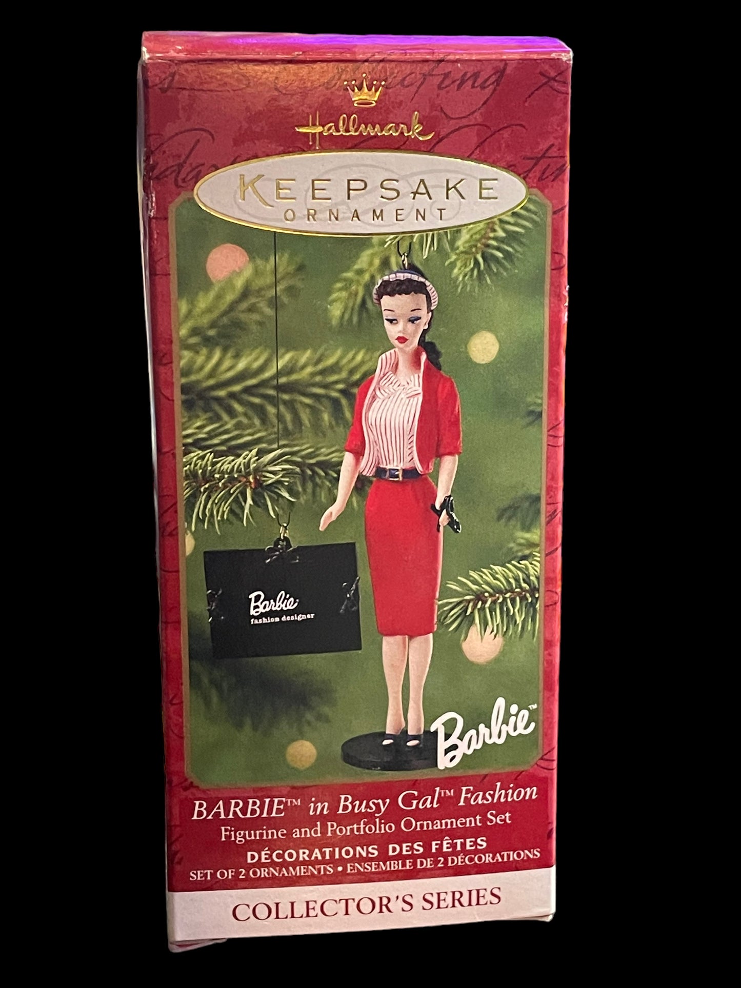 2001 Hallmark Keepsake Busy Gal Fashion Barbie Christmas Ornament