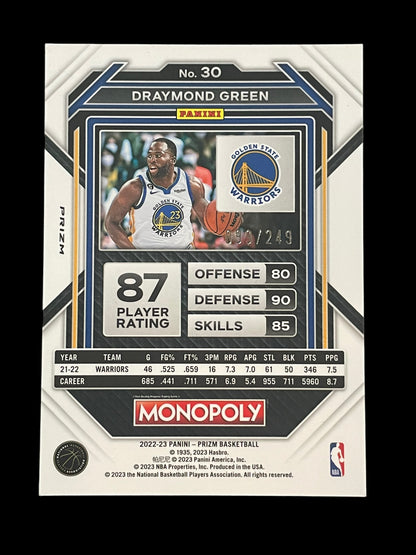 2022-23 Panini Prizm Monopoly Brown Draymond Green #30 099/249 Graded MINT+ 9.5