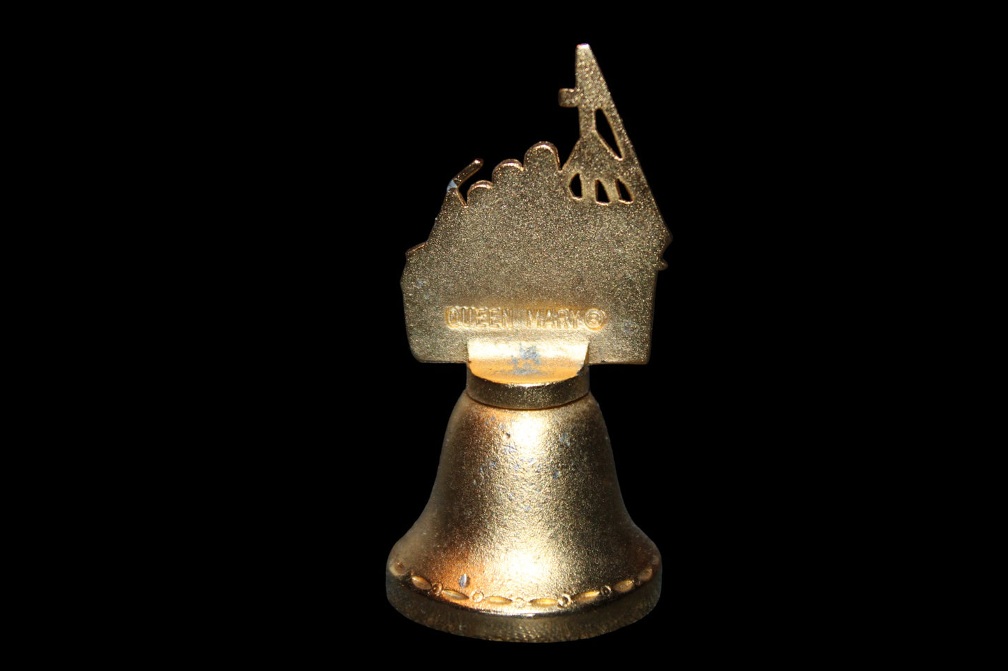 Vintage Gold Tone Queen Mary Long Beach, California Mini Souvenir Bell