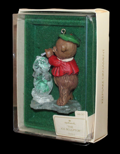 1981 Hallmark Keepsake Ornament The Ice Sculptor and Bear Christmas