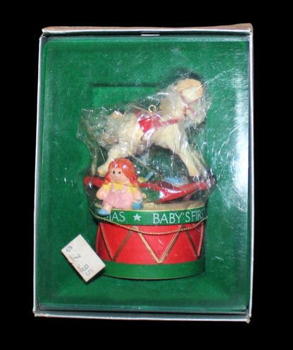 1983 Enesco Babies 1st Christmas Music Box Ornament