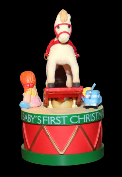 1983 Enesco Babies 1st Christmas Music Box Ornament