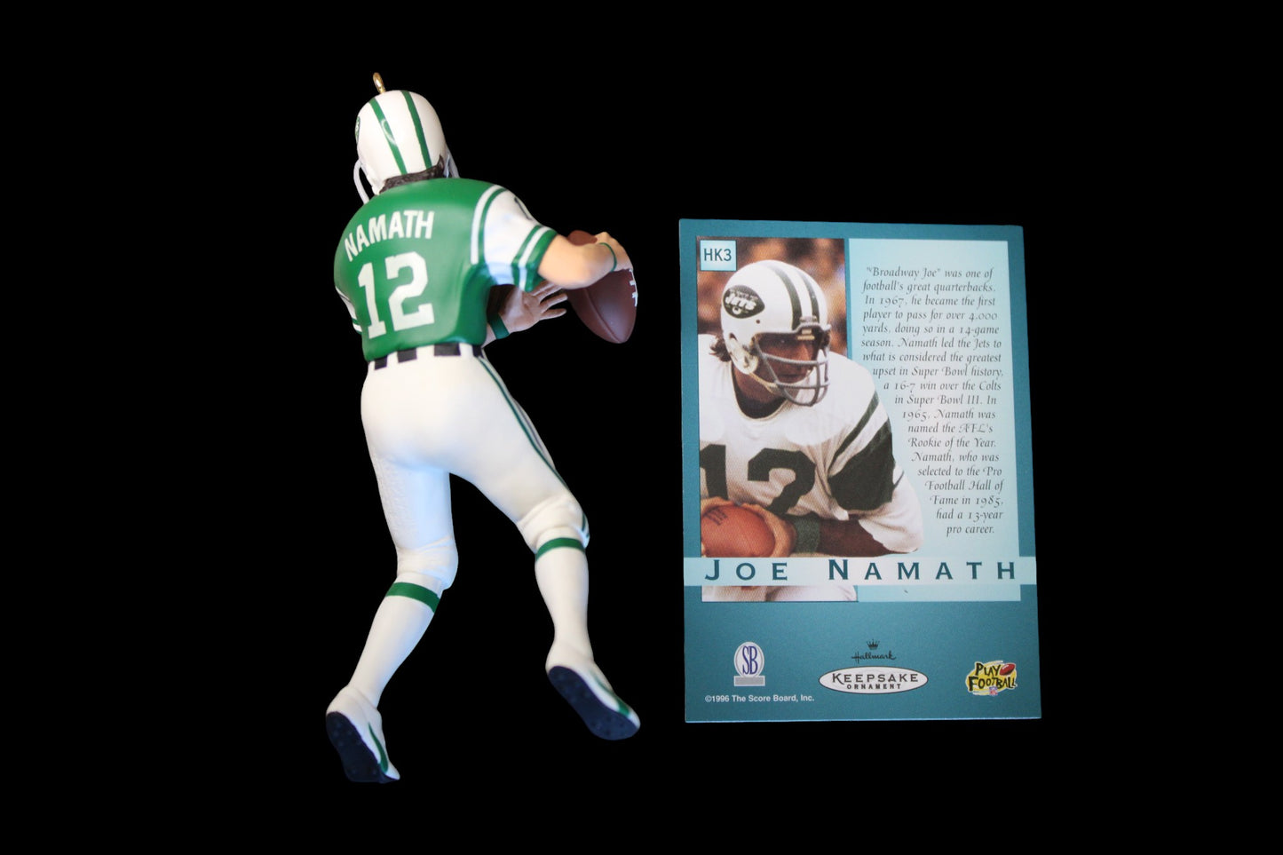 1997 Hallmark Keepsake Ornament Joe Namath Football Legends #3 with Card