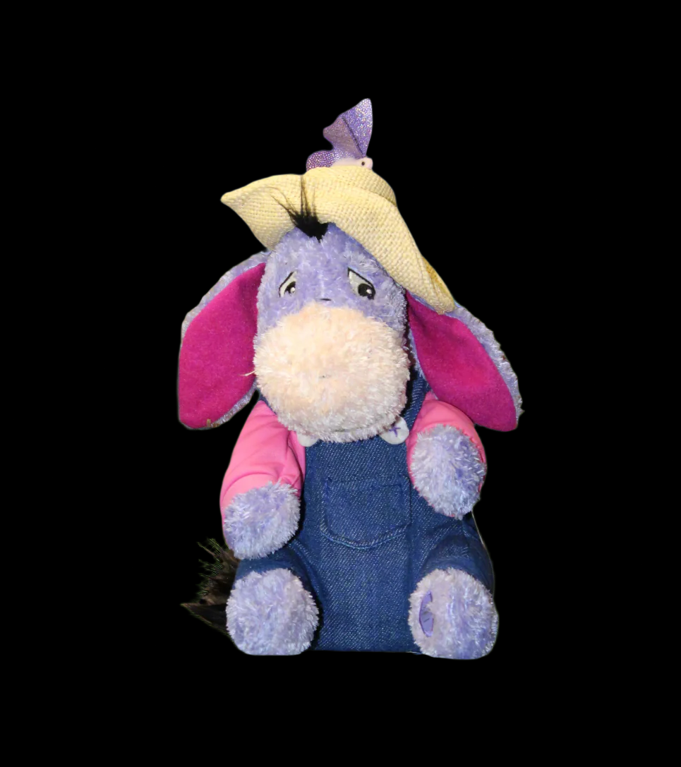 Disney Store Exclusive Winnie the Pooh Garden Party Eeyore and Purple Butterfly Stuffed Plush