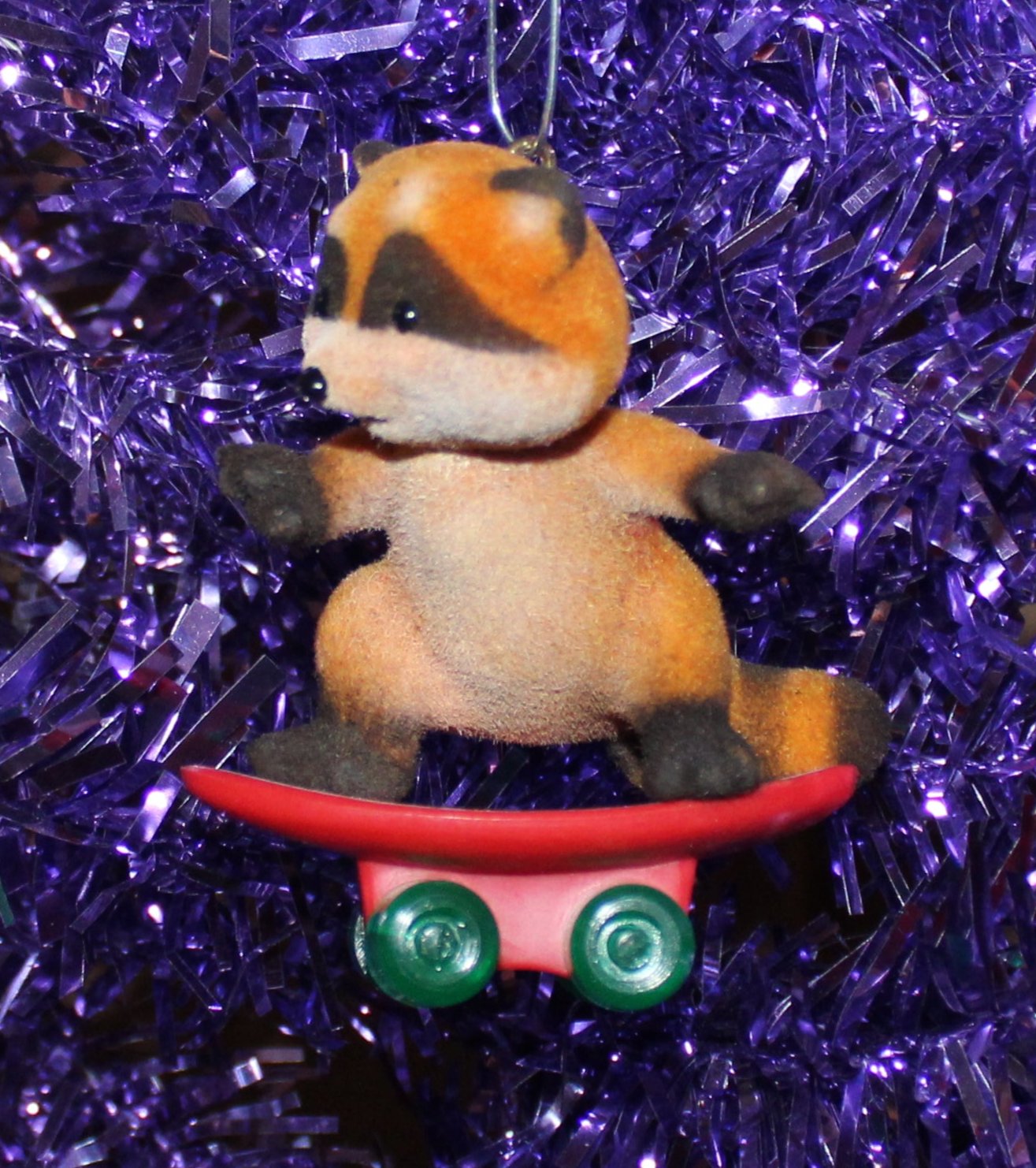 1985 Hallmark Keepsake Ornament Skateboard Raccoon