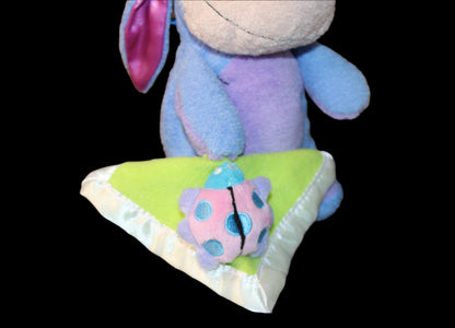 2005 10" Fisher Price Disney Winnie the Pooh Eeyore with Blanket and Ladybug Rattle Plush