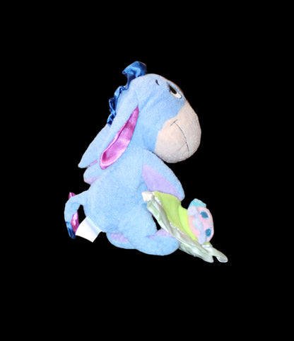 2005 10" Fisher Price Disney Winnie the Pooh Eeyore with Blanket and Ladybug Rattle Plush