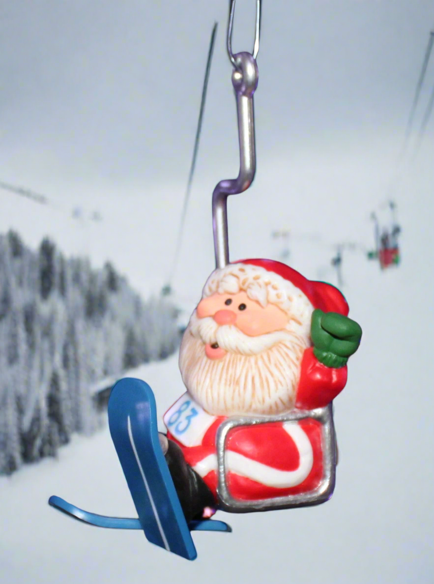 1983 Hallmark Keepsake Ornament Santa Ski Lift