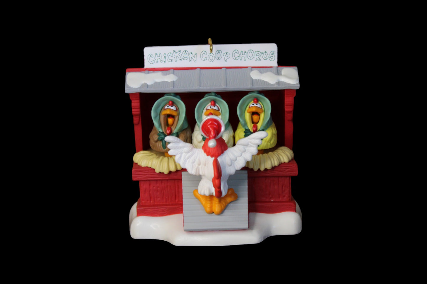 1996 Hallmark Keepsake Ornament Chicken Coop Chorus Magic Music