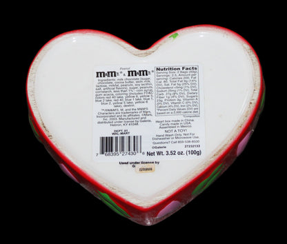 2003 Red M&M Ceramic Heart Candy Trinket Box