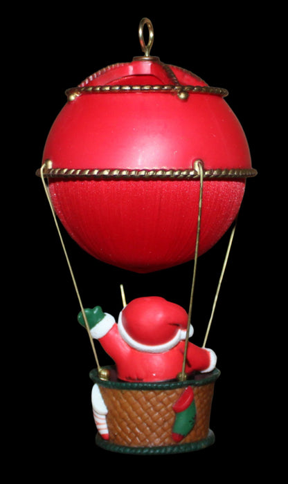 1981 Hallmark Keepsake Ornament Sailing Santa Hot Air Balloon