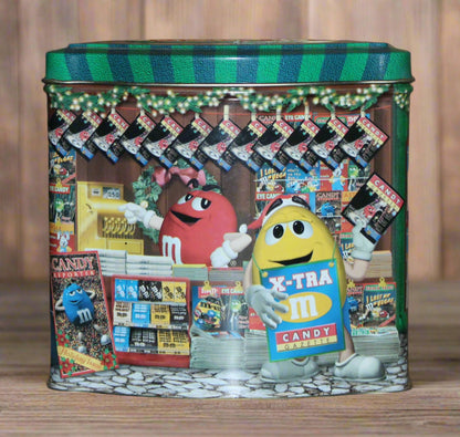 2001 M&M Seasons Greetings Christmas Village Series Newsstand #12 Limited Edition Canister