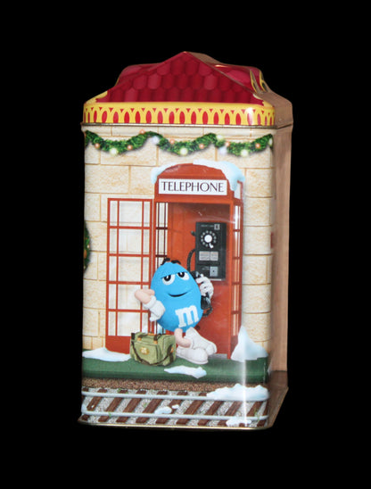 2001 M&M Christmas Village Series Train Depot #13 Limited Edition Canister