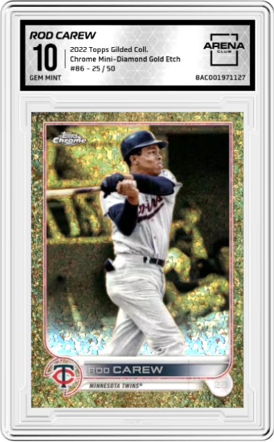 Rod Carew Mini Diamond Gold #86 2022 Topps Gilded Collection 25/50 Graded GEM MINT 10