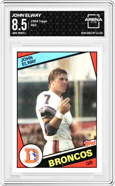 John Elway #63 [Rookie] 1984 Topps Football Card NM MINT+ 8.5