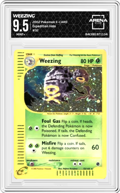 Weezing #32 2002 Pokemon Expedition Graded MINT+ 9.5