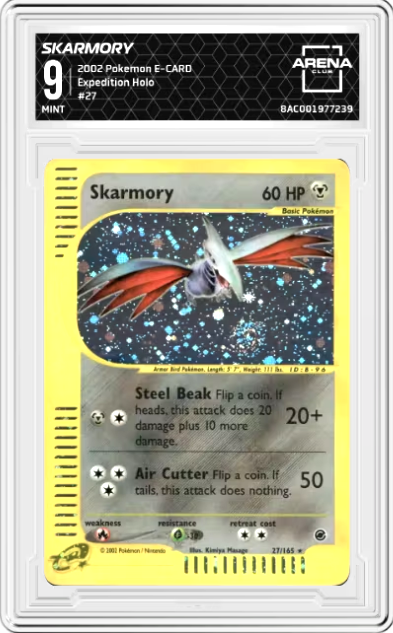 Skarmory #27 2002 Pokemon E-CARD Expedition Swirl Graded MINT 9