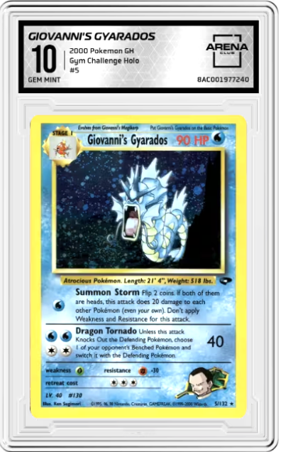 *TRADED* [GEM MINT 10] Giovanni's Gyarados 5/132 - Gym Challenge Set (2000) - Holo Rare - Swirl