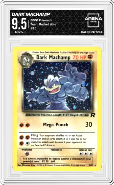 Dark Machamp #10 2000 Pokemon Team Rocket Graded MINT+ 9.5