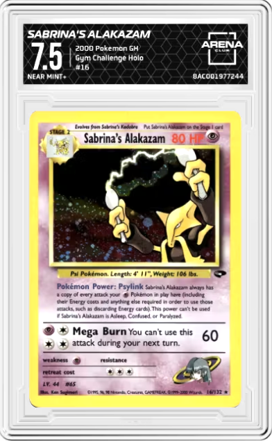 [NEAR MINT+ 7.5] Sabrina's Alakazam 16/132 - Gym Challenge (2000) - Holo Rare